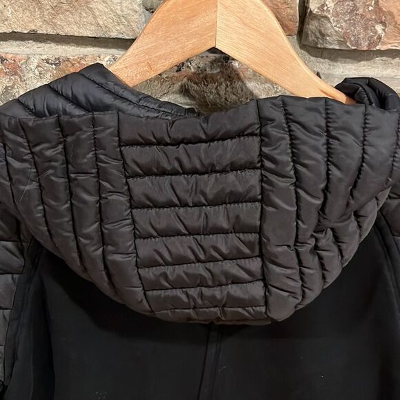 Zella Lilac Black Zip Up Quilted Puffer Hoodie Jacket - Picture 7 of 9